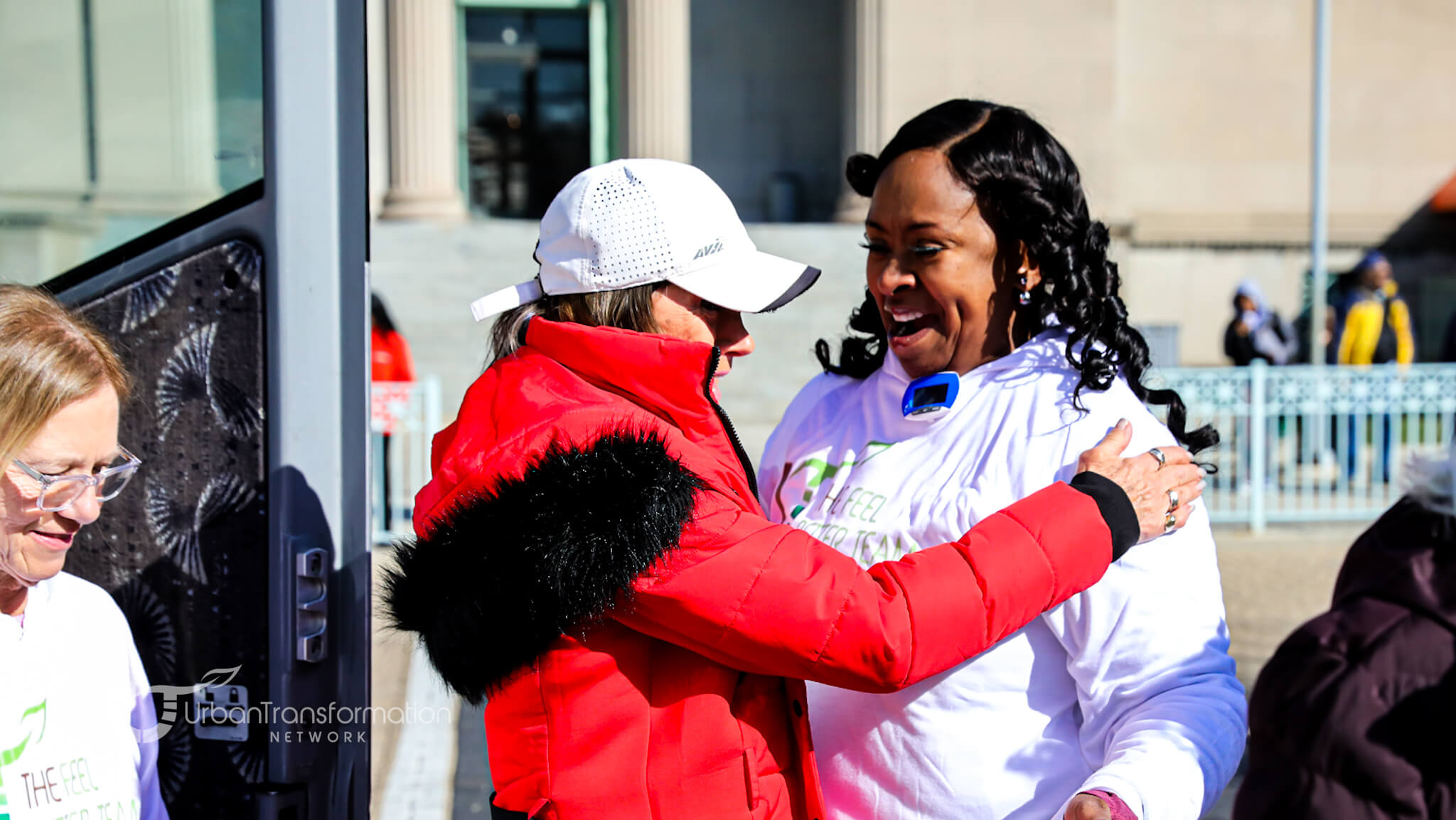 Treena Greeting a Senior during the UTN Ind0or Walkathon 2026